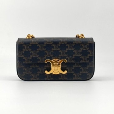 CELINE(セリーヌ) トリオンフ ゴールド金具 チェーン ショルダーバッグ ブラウン