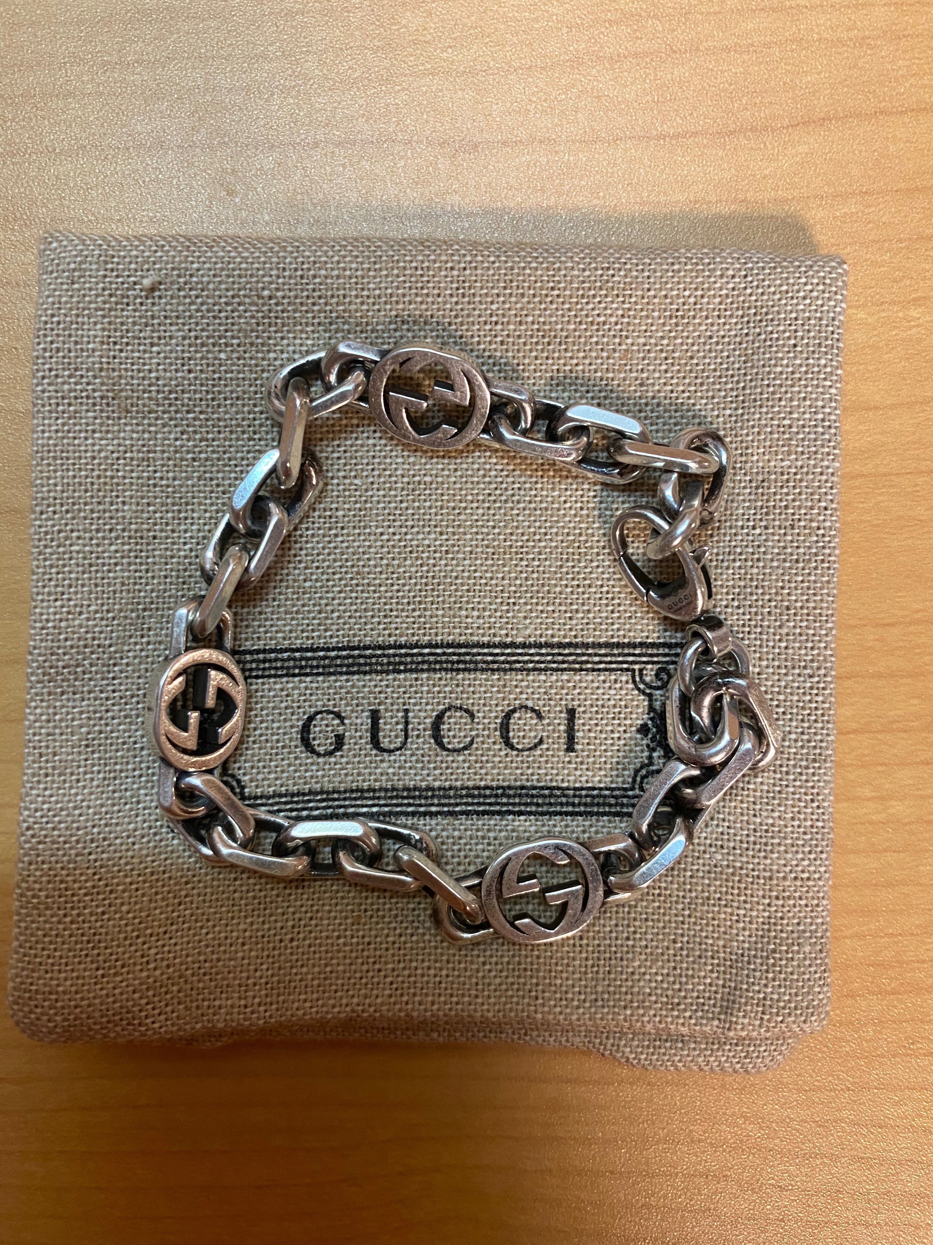 GUCCI Silver Bracelet With Interlocking G