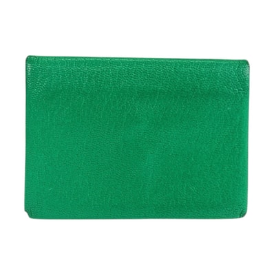 HERMES エルメス カルヴィデュオ グリーン シルバー金具 シェーブル コインケース カードケース U刻印 505866 【中古】