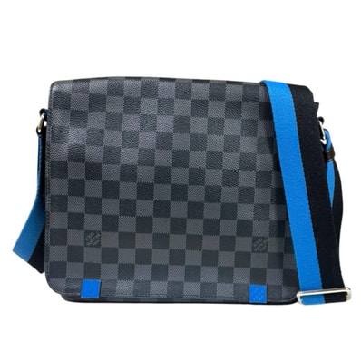 ルイヴィトン ディストリクト PM NM ダミエグラフィット ショルダーバッグ ダミエグラフィットキャンバス N42420 ブラック メンズ LOUIS VUITTON 中古