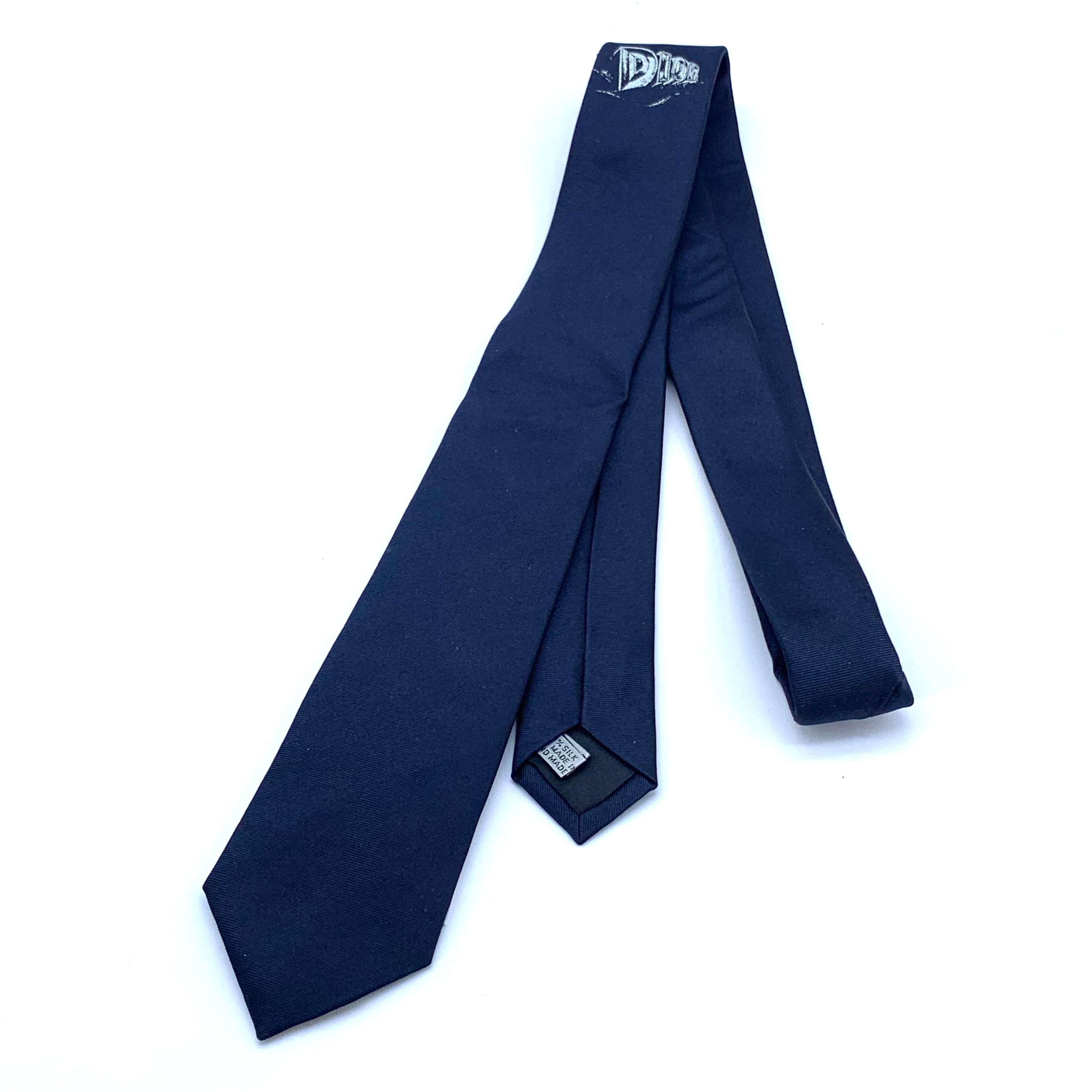 Dior Silk AsteroDior Signature Tie Navy Blue Deep Grey