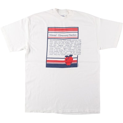 古着 90年代 ヘインズ Hanes BEEFY-T 青タグ メッセージプリントTシャツ USA製 メンズL相当 ヴィンテージ/eaa642529