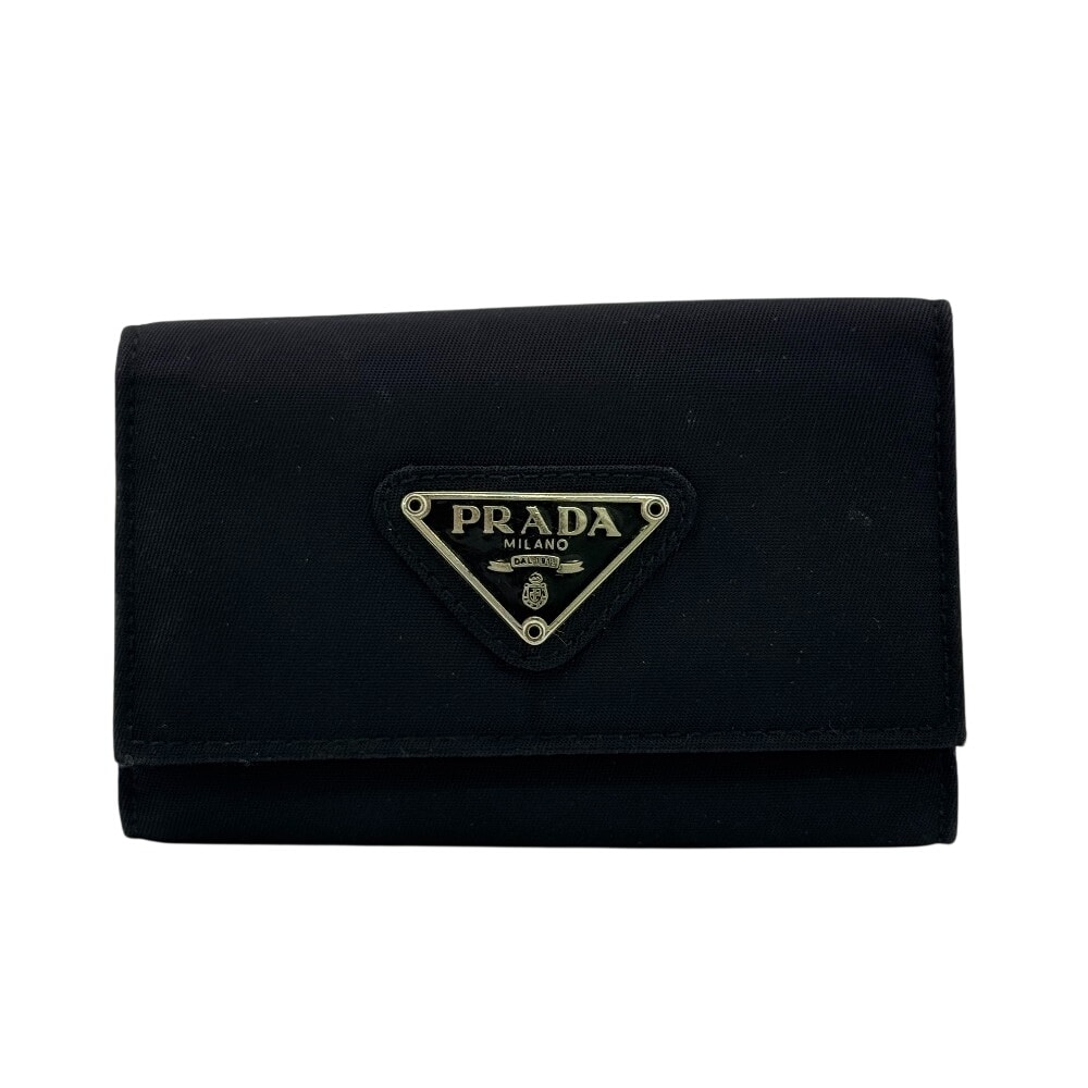 プラダ PRADA キーケース トライアングルロゴ 6連 ブラック