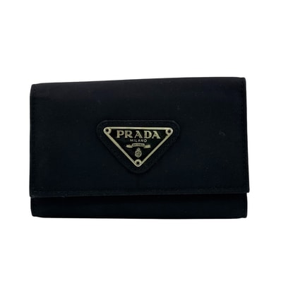 プラダ PRADA キーケース トライアングルロゴ 6連 ブラック