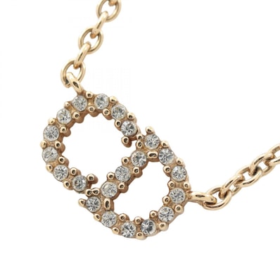 ディオール Dior Clair D Lune ネックレス ジュエリー GP(ゴールドメッキ) ラインストーン レディース ゴールド系 / クリア系 【中古】