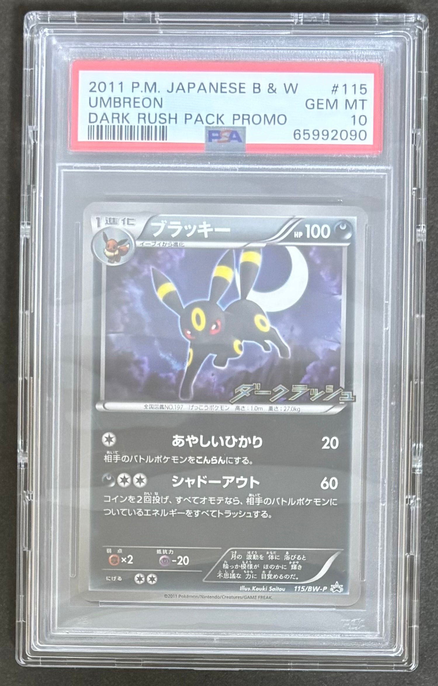 PSA10】ブラッキー P [BW-P 115/BW-P](プロモーションカード「ダーク