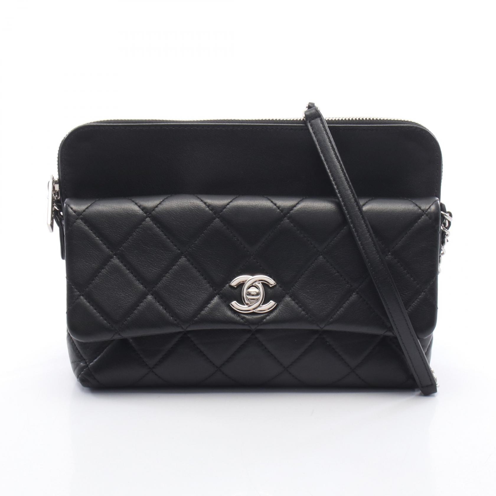 シャネル CHANEL マトラッセ ショルダーバッグ バッグ ラムスキン(羊革) レディース ブラック系 【中古】