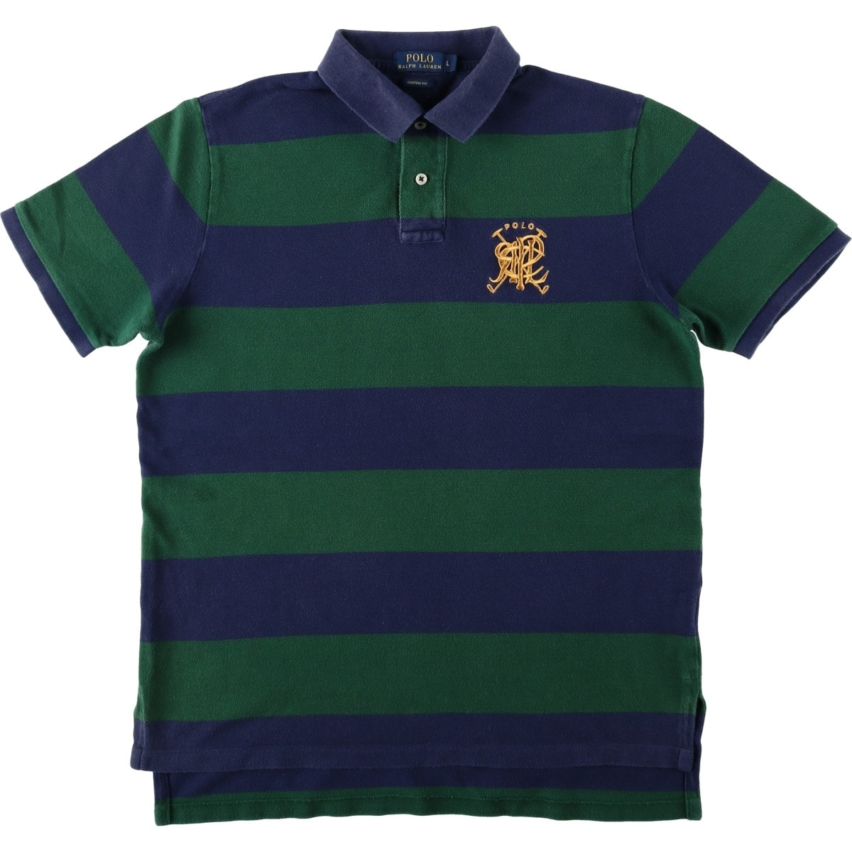 古着 ラルフローレン Ralph Lauren POLO RALPH LAUREN CUSTOM FIT 半袖 ボーダー ポロシャツ メンズL相当/eaa657673