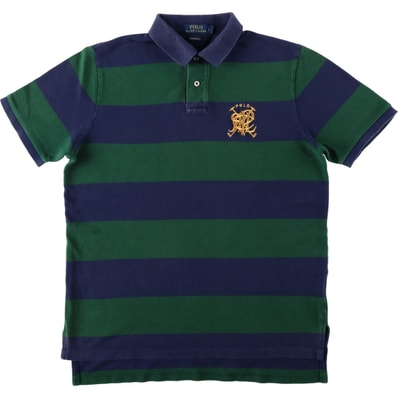 古着 ラルフローレン Ralph Lauren POLO RALPH LAUREN CUSTOM FIT 半袖 ボーダー ポロシャツ メンズL相当/eaa657673