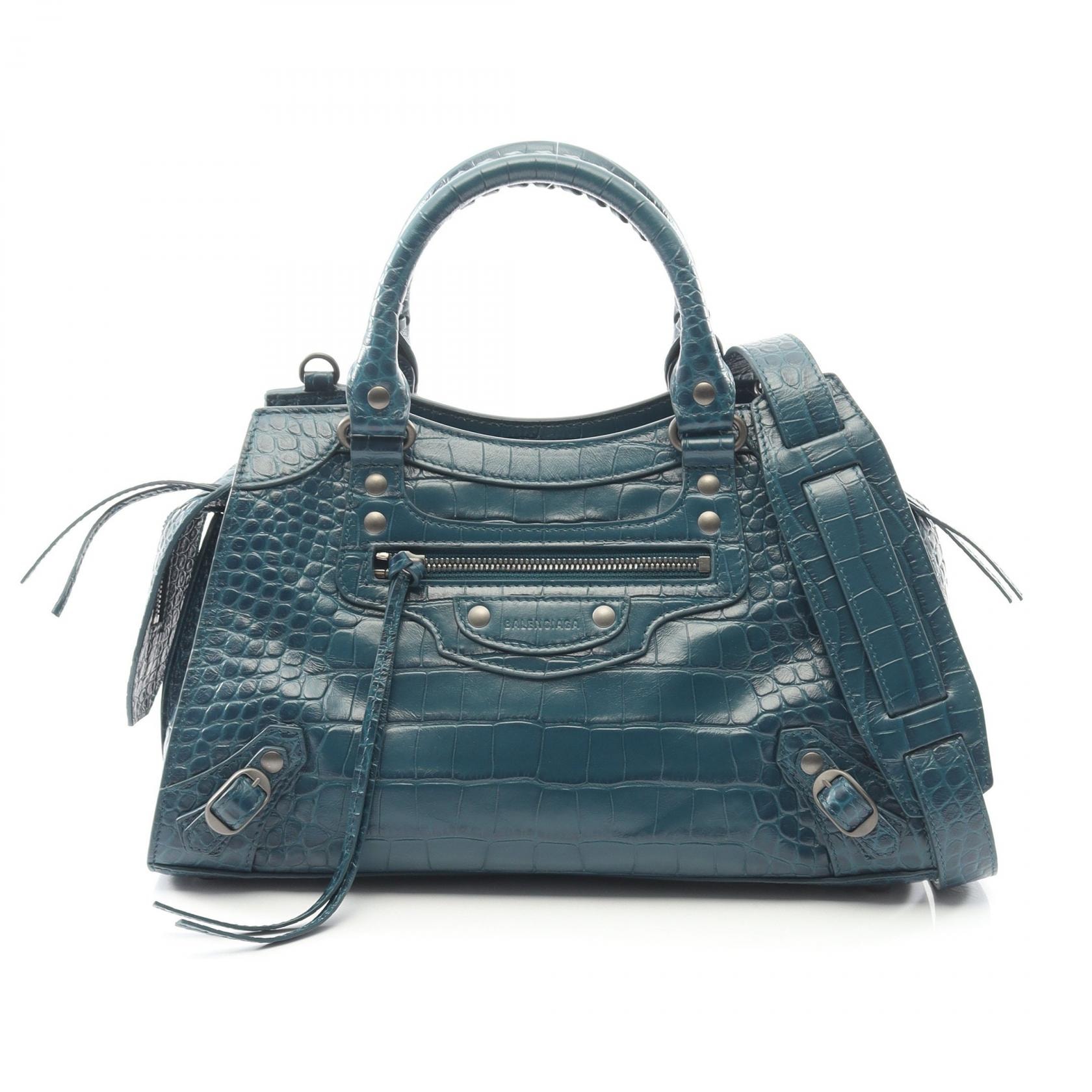 バレンシアガ BALENCIAGA ネオクラシックシティ スモール ハンドバッグ バッグ 型押しレザー レディース グリーン系 678629 【中古】