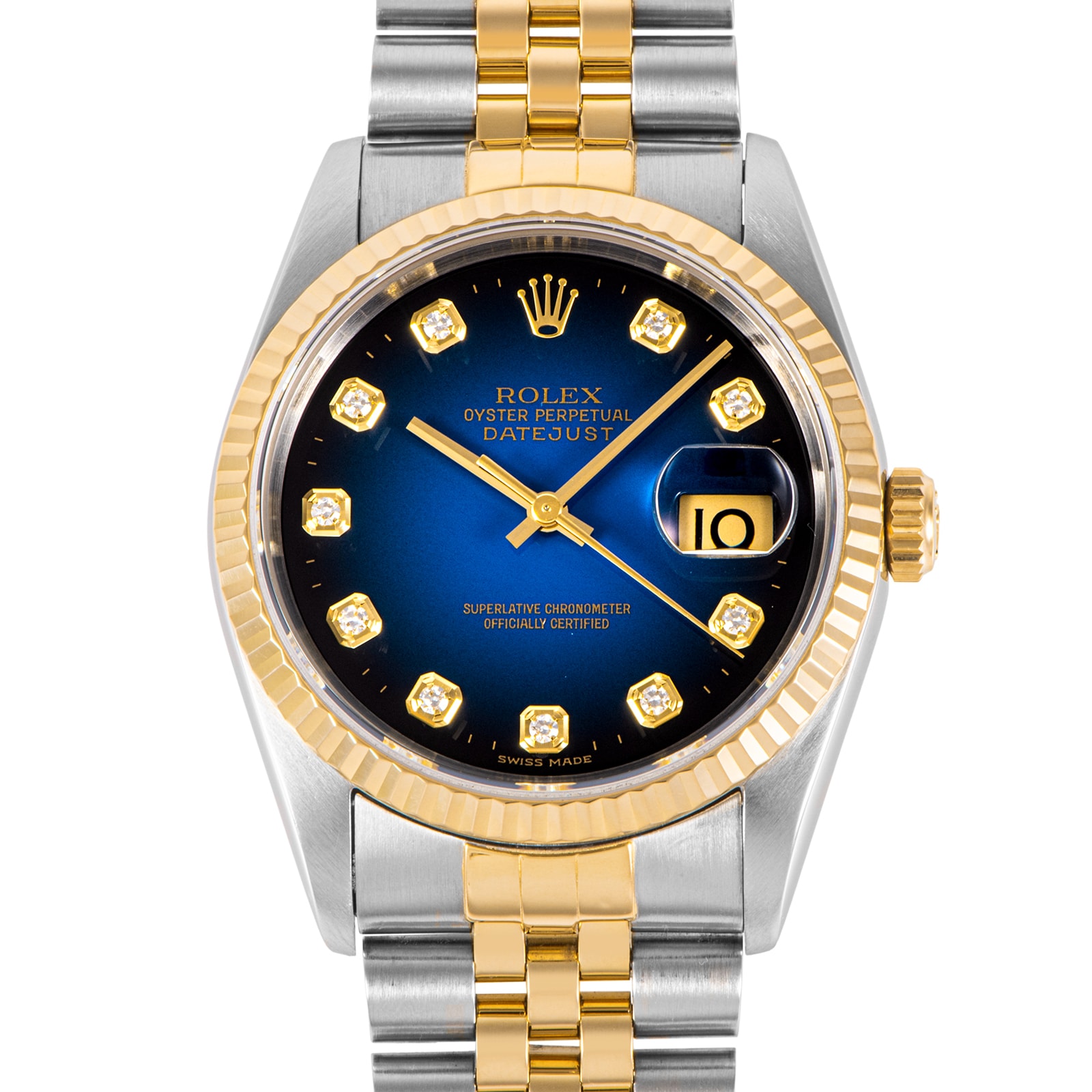 ROLEX ロレックス デイトジャスト 16233G W番 ブルーグラデーション SS/YG【中古】