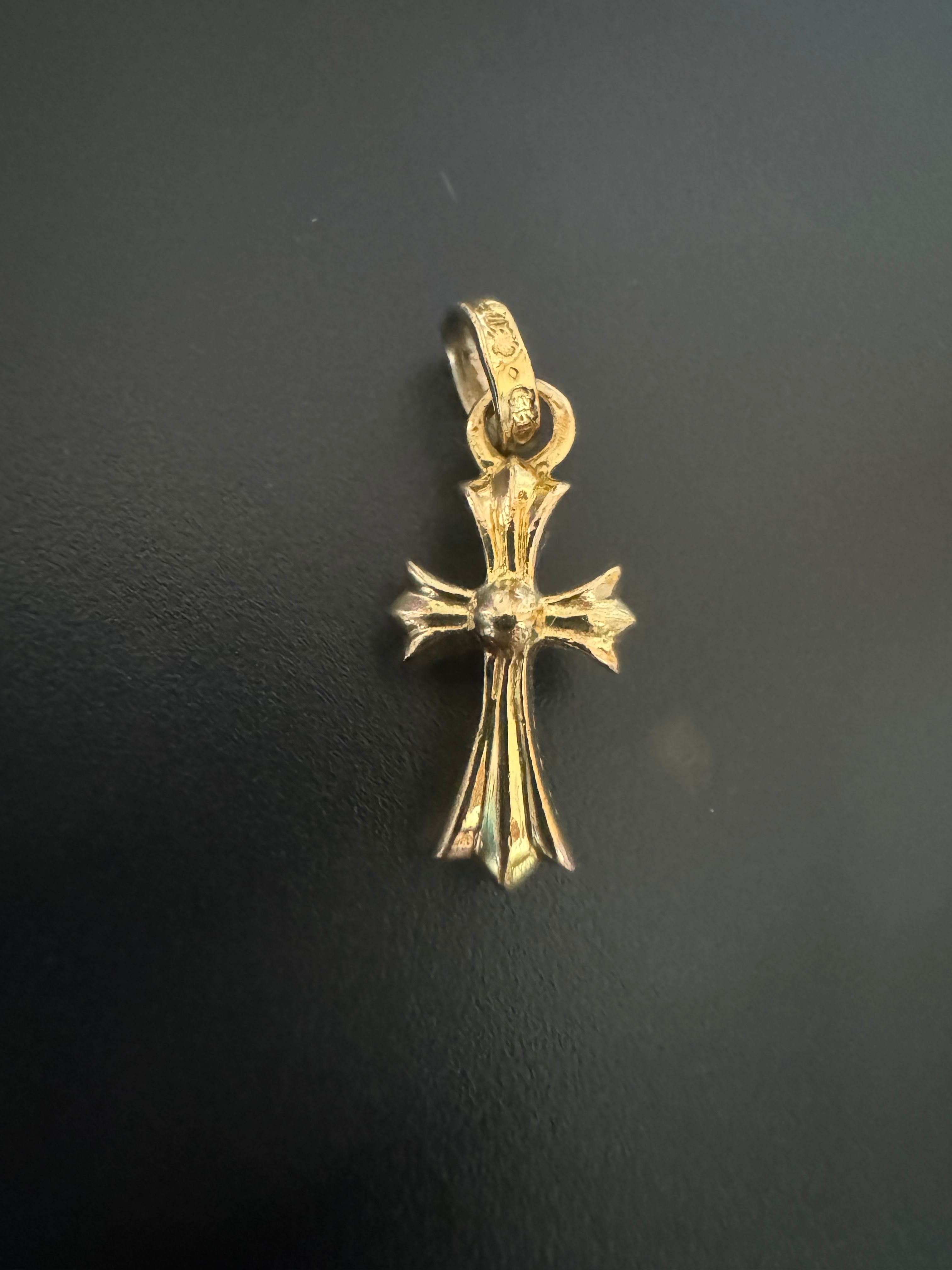 Chrome Hearts 22K CH Cross Baby Fat Charm "Yellow Gold"