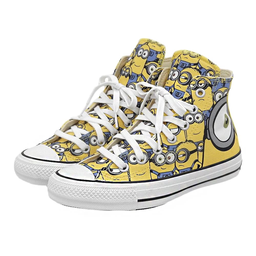 コンバース 未使用 ALL STAR 100 ハイカット ミニオンズスニーカー シューズ レディース イエロー 23.5cm 1CL014 4.5(US)