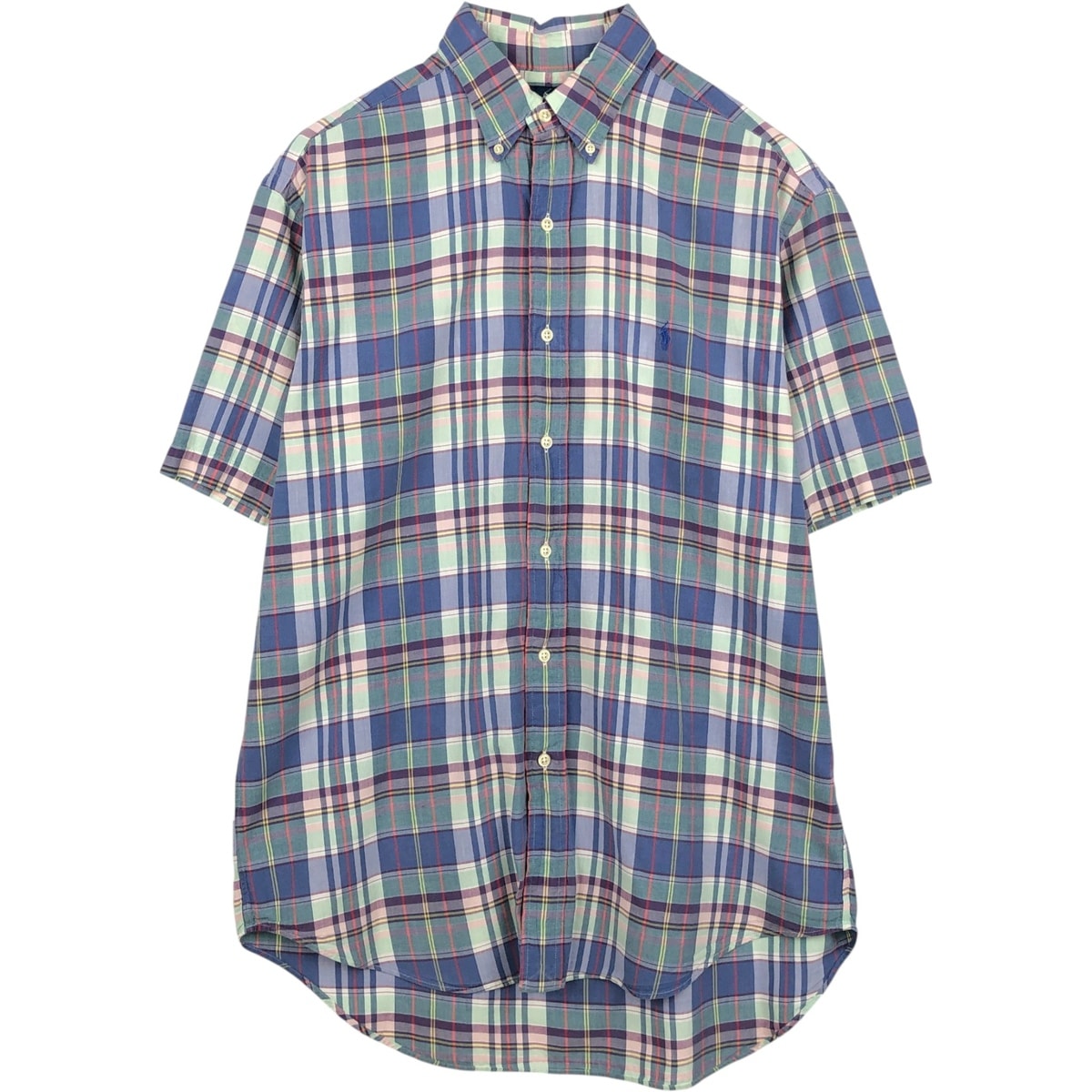 古着 ラルフローレン Ralph Lauren BLAKE 半袖 ボタンダウン チェックシャツ メンズM相当/eaa655856