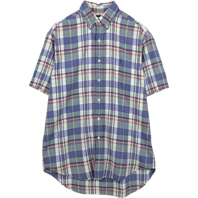 古着 ラルフローレン Ralph Lauren BLAKE 半袖 ボタンダウン チェックシャツ メンズM相当/eaa655856