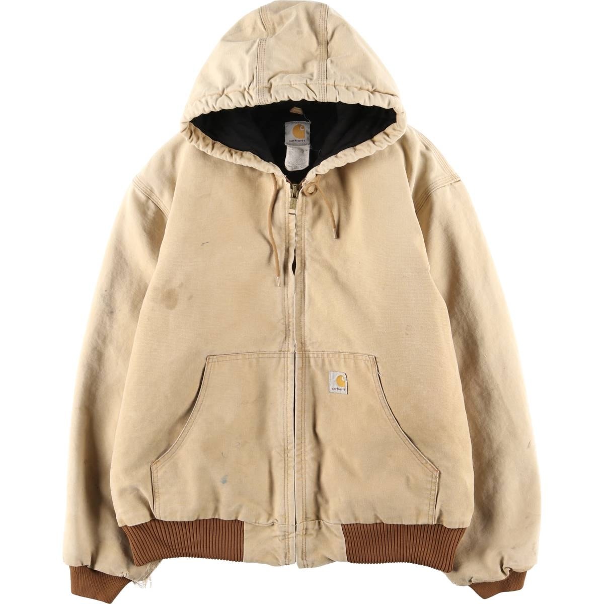 古着 00年代 カーハート Carhartt アクティブジャケット 中綿入り ダックフルジップパーカー USA製 メンズL相当/eaa617645