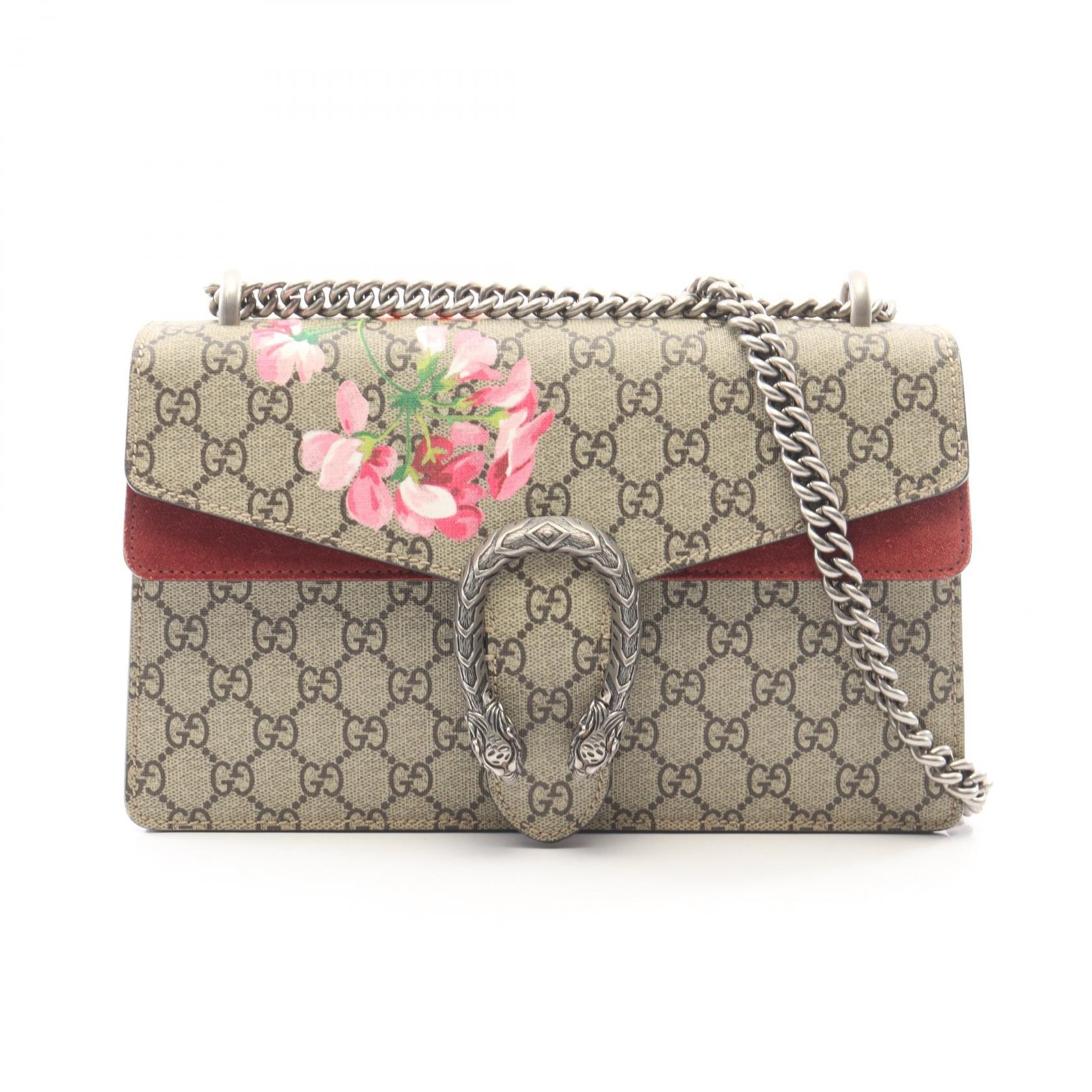 グッチ GUCCI ディオニュソス GGブルームス ショルダーバッグ バッグ PVCコーティングキャンバス スウェード レディース ベージュ系 / マルチカラー 400249 【中古】