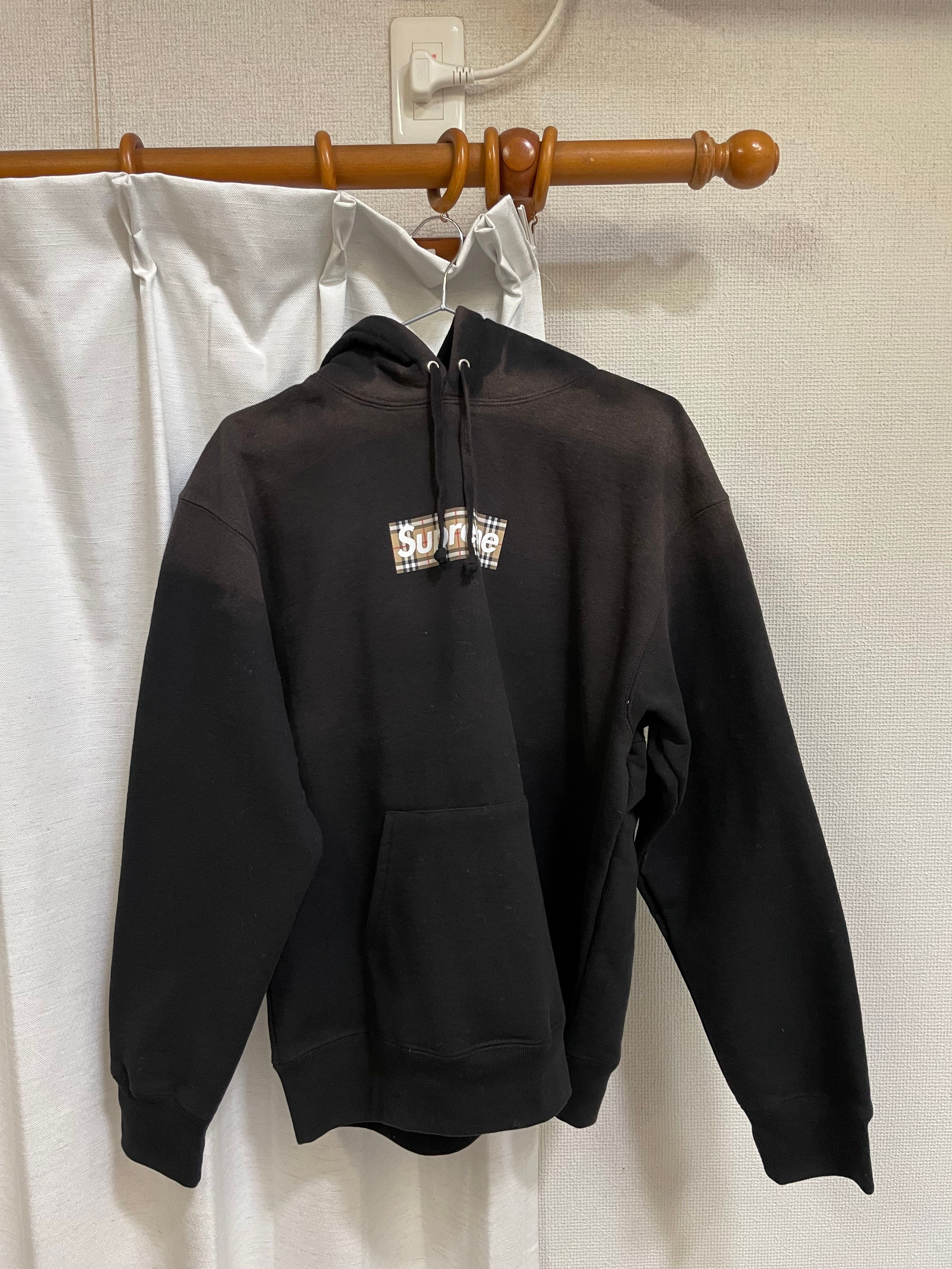 Supreme / Burberry Box Logo Hooded Sweatshirt "Black"