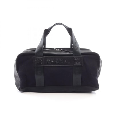 シャネル CHANEL スポーツライン トートバッグ バッグ ウール レザー ナイロンキャンバス レディース ブラック系 【中古】