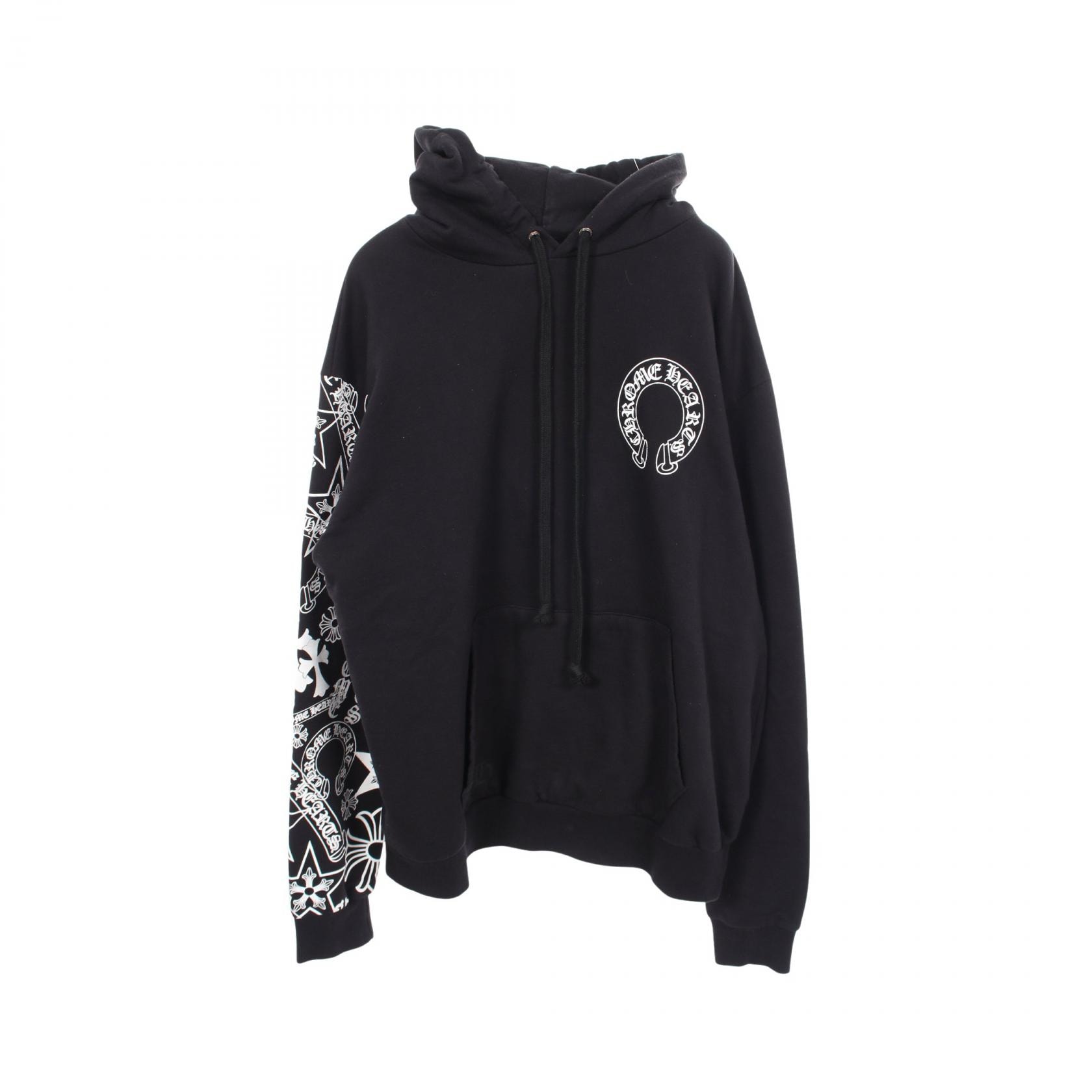 クロムハーツ CHROME HEARTS アームステンシル パーカー 衣料品 トップス コットン メンズ ブラック系 【中古】