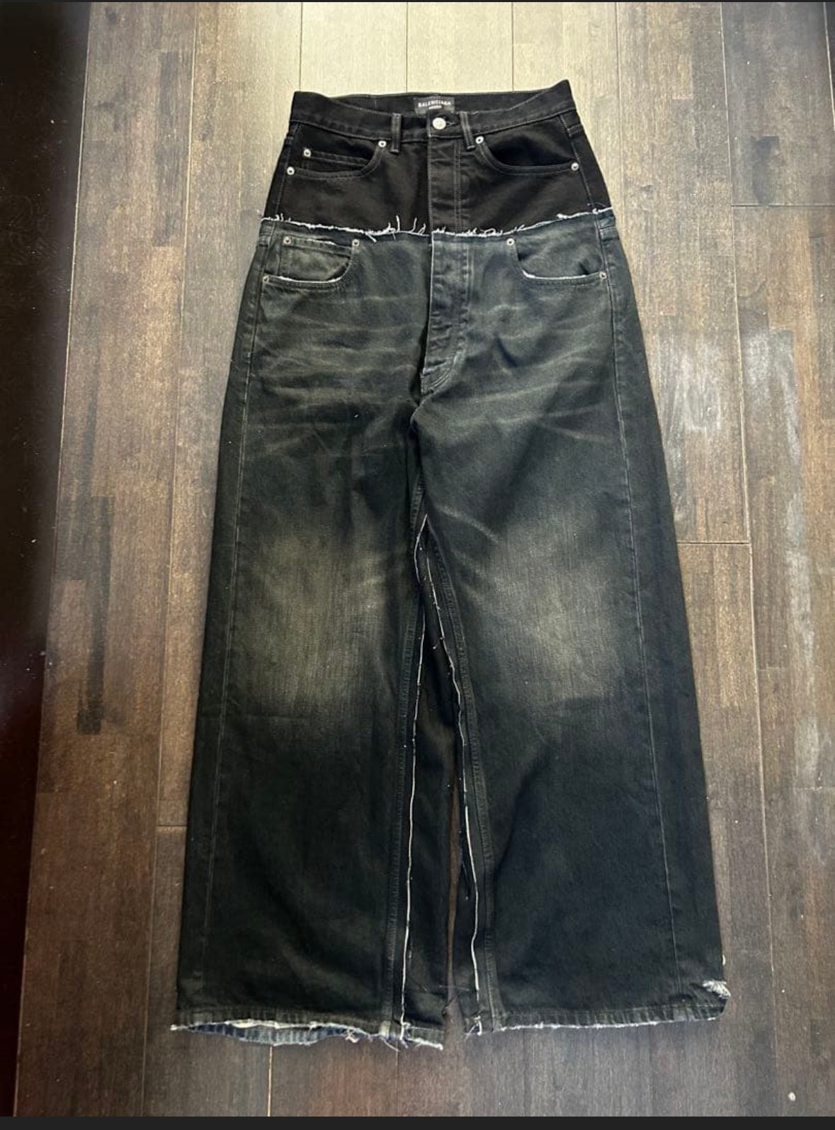 BALENCIAGA Cut-Up Baggy Pants "Black"