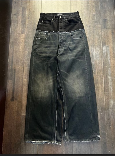 BALENCIAGA Cut-Up Baggy Pants "Black"