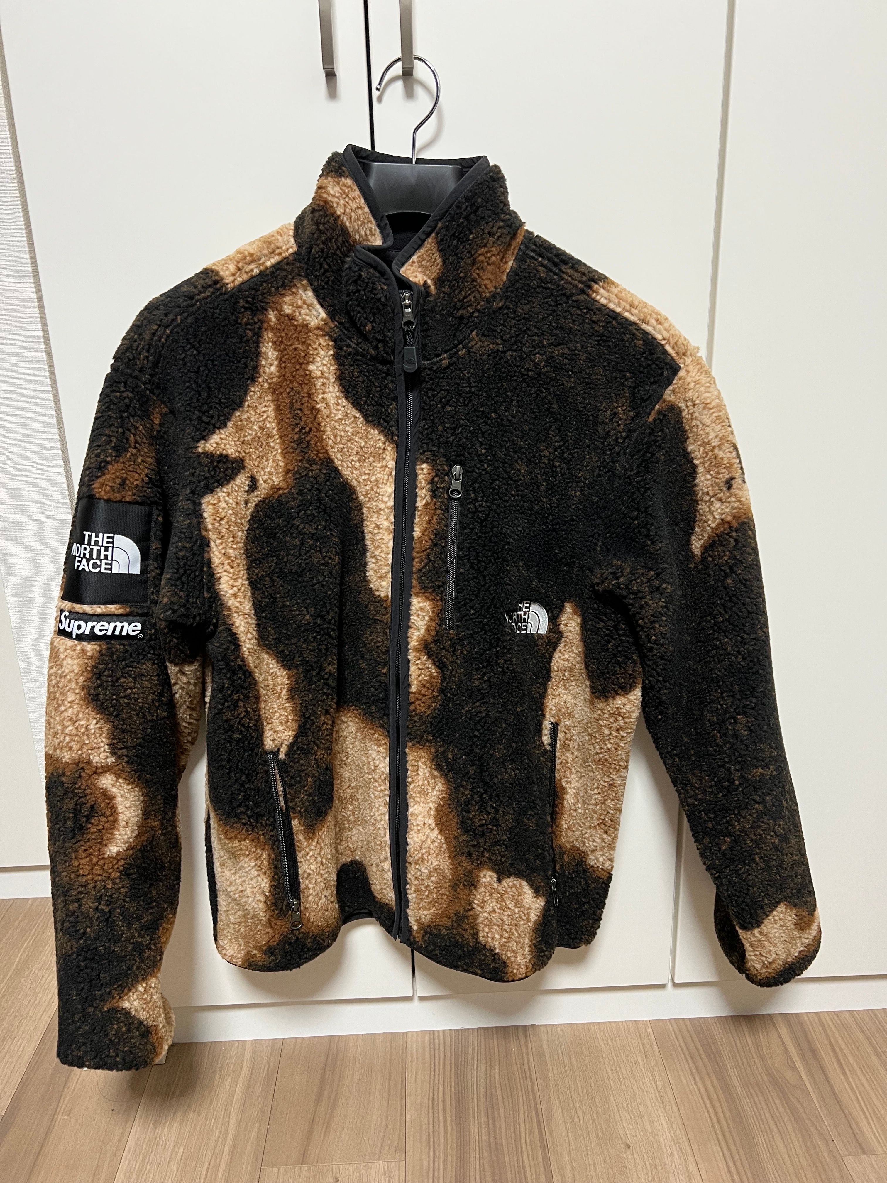 Supreme x The North Face Bleached Denim Print Fleece Jacket "Black"