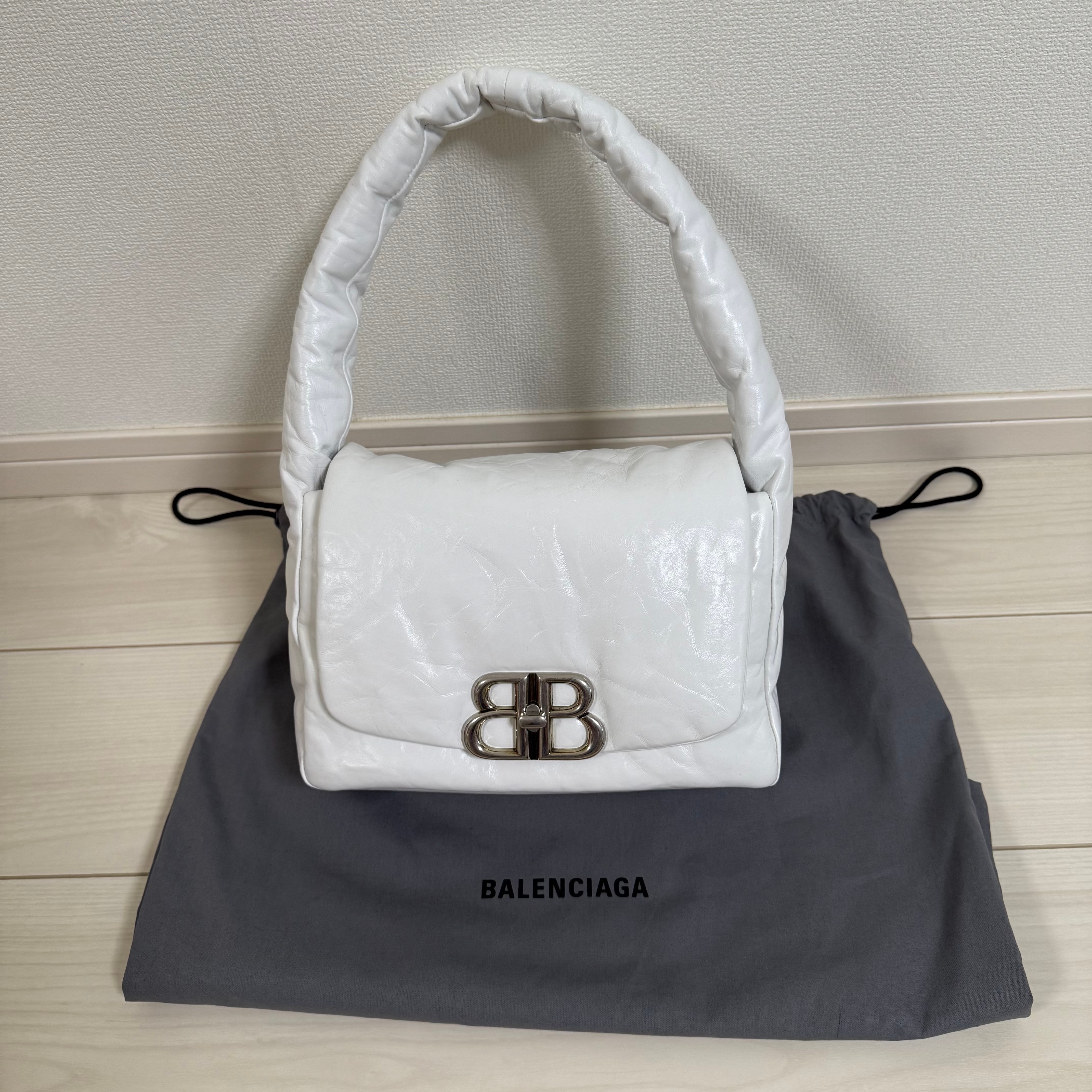 BALENCIAGA Monaco Small Sling Bag "White"