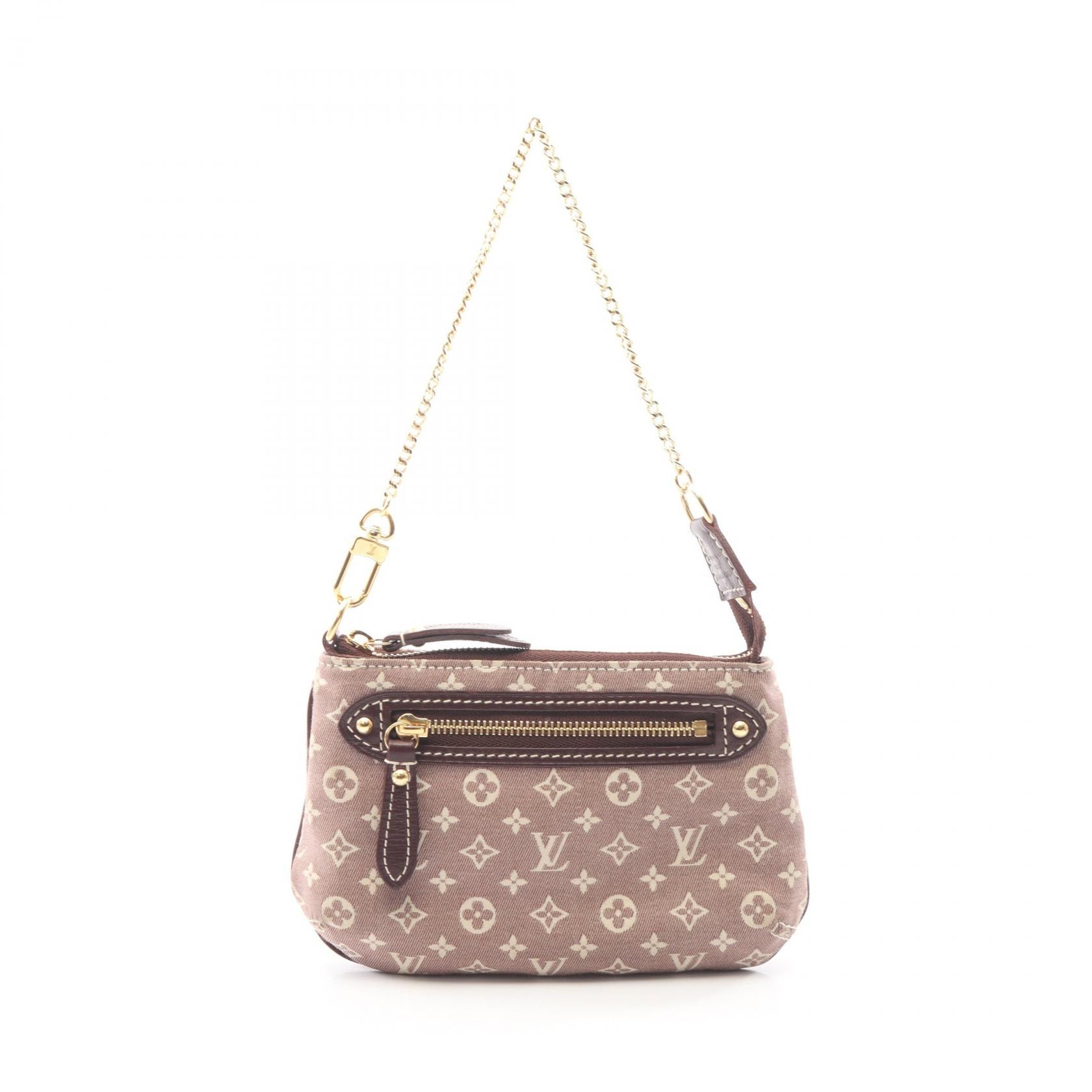 ルイ・ヴィトン LOUIS VUITTON ミニ ポシェットアクセソワール ハンドバッグ バッグ キャンバス レザー モノグラム・イディール セピア レディース ボルドー系 M62999 【中古】