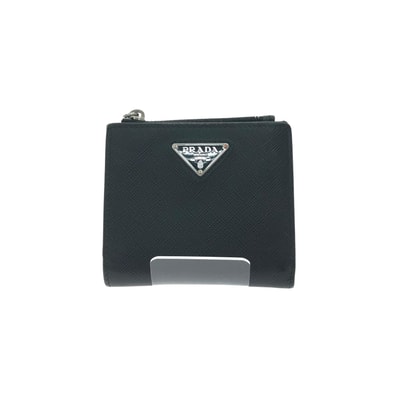 ▼▼PRADA プラダ レディース 二つ折り財布 サフィアーノ トライアングル コンパクトウォレット 1ML050 ブラック