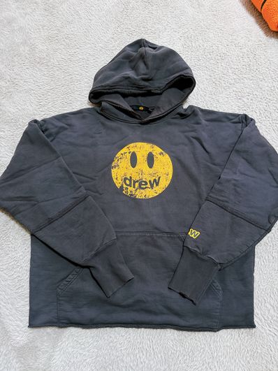 drew house mascot deconstructed hoodie "Faded Black"