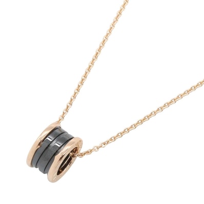 ブルガリ BVLGARI B-zero1 ビーゼロワン ネックレス セラミック ネックレス ジュエリー K18PG(ピンクゴールド) セラミック レディース ゴールド系 / ブラック系 346083 【中古】