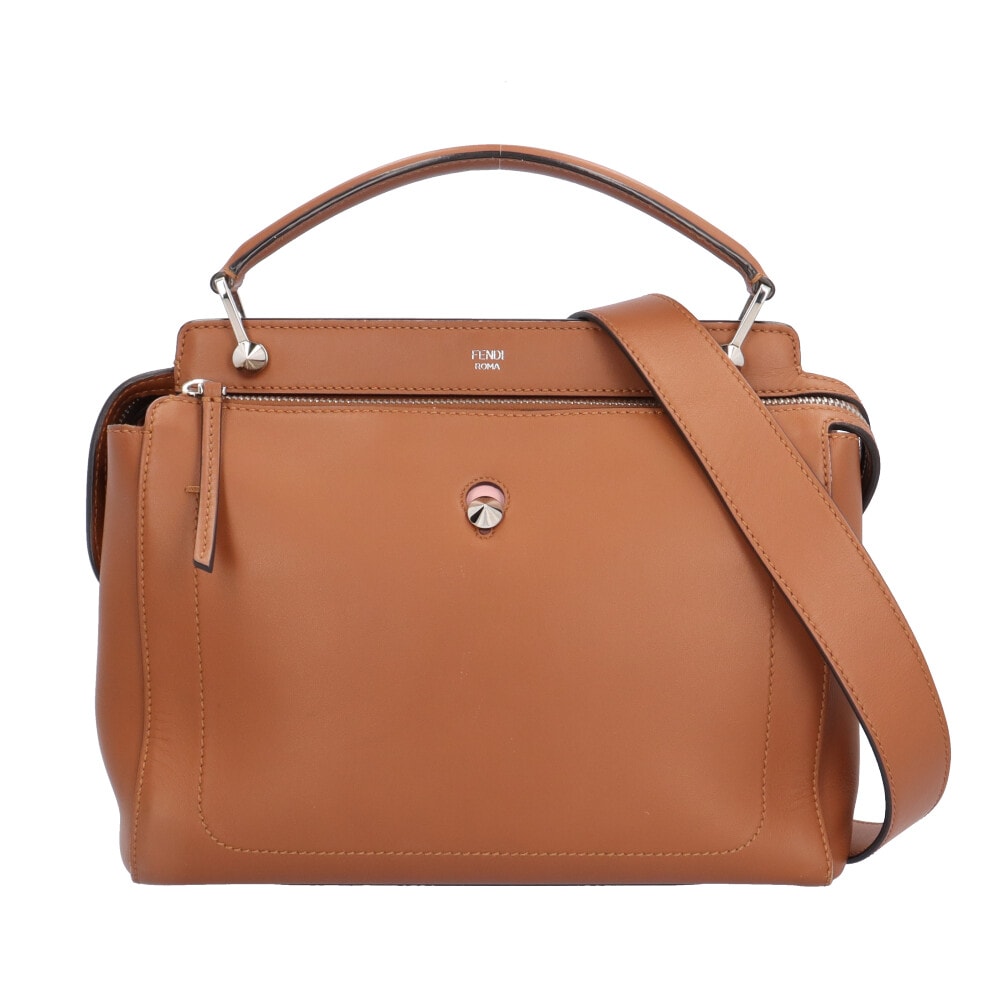 フェンディ ドットコム ショルダーバッグ レザー 8BN293 ブラウン レディース FENDI  中古