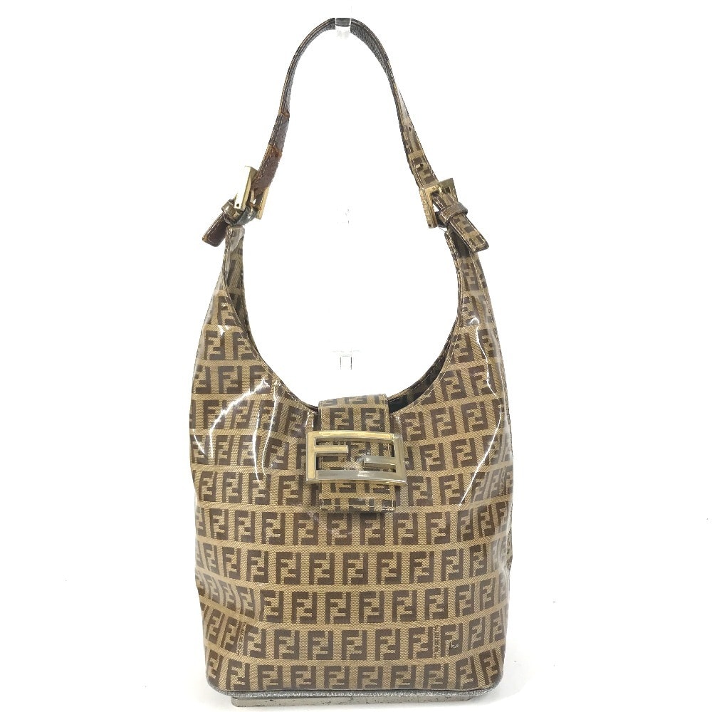 フェンディ FENDI ズッカ ロゴ ヴィンテージ カバン 肩掛け ハンドバッグ ショルダーバッグ コーティングキャンバス ベージュ