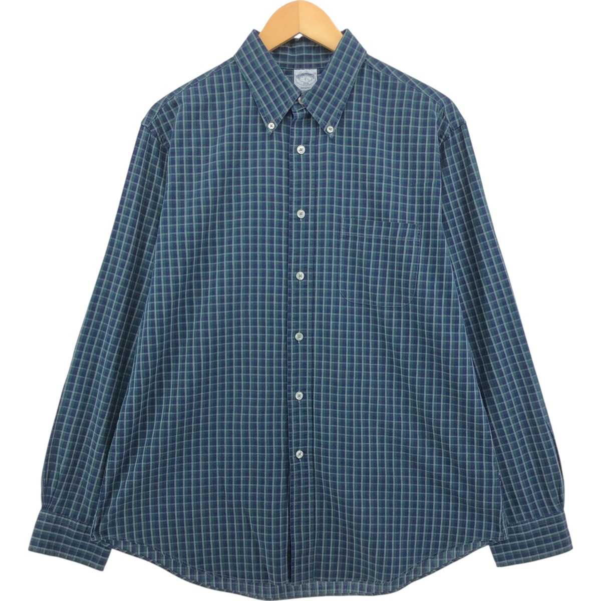 古着 ブルックスブラザーズ Brooks Brothers 1818 長袖 ボタンダウンチェックシャツ メンズL相当/eaa564045