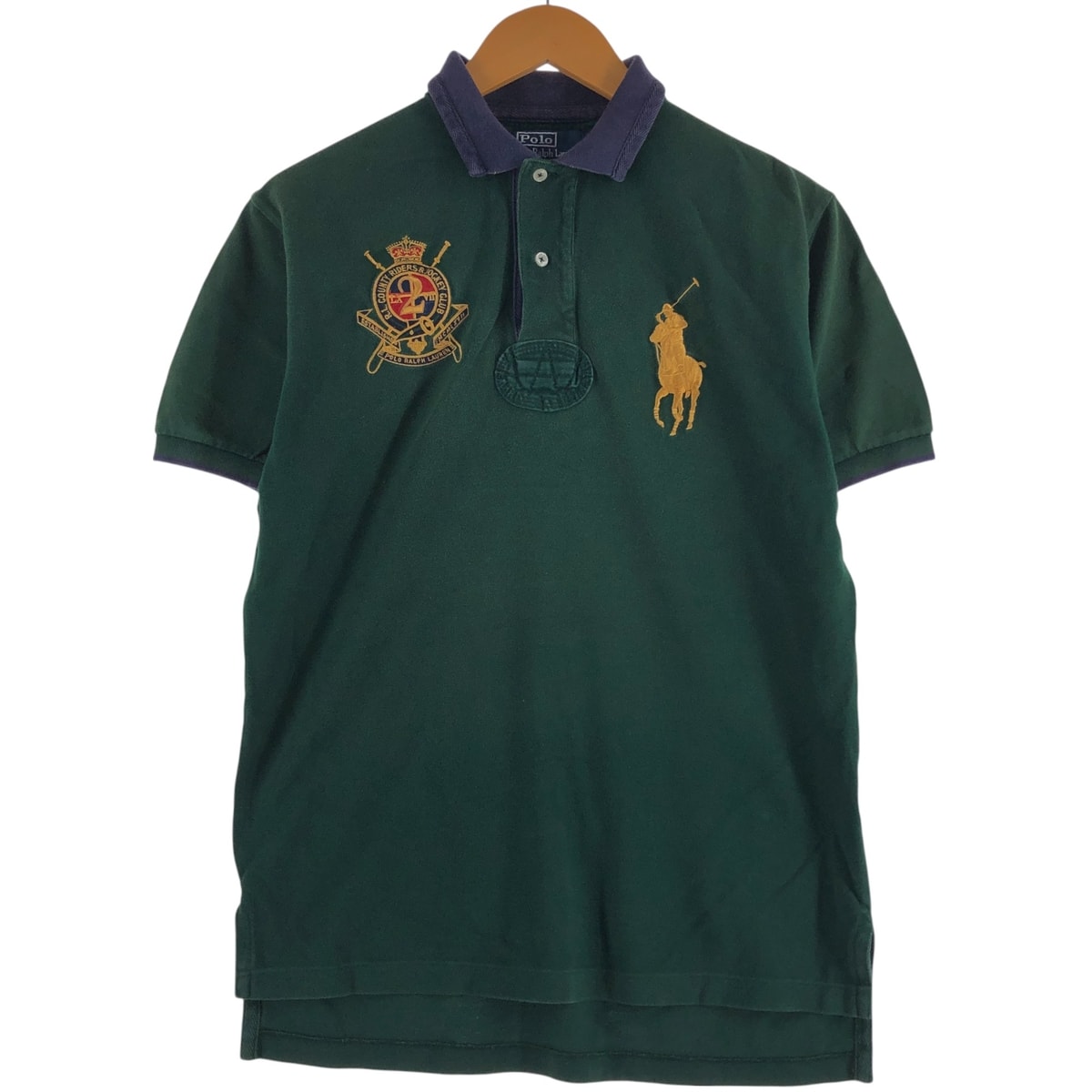 古着 ラルフローレン Ralph Lauren POLO by Ralph Lauren ビッグポニー 半袖 ラガーシャツ メンズS相当/eaa559681