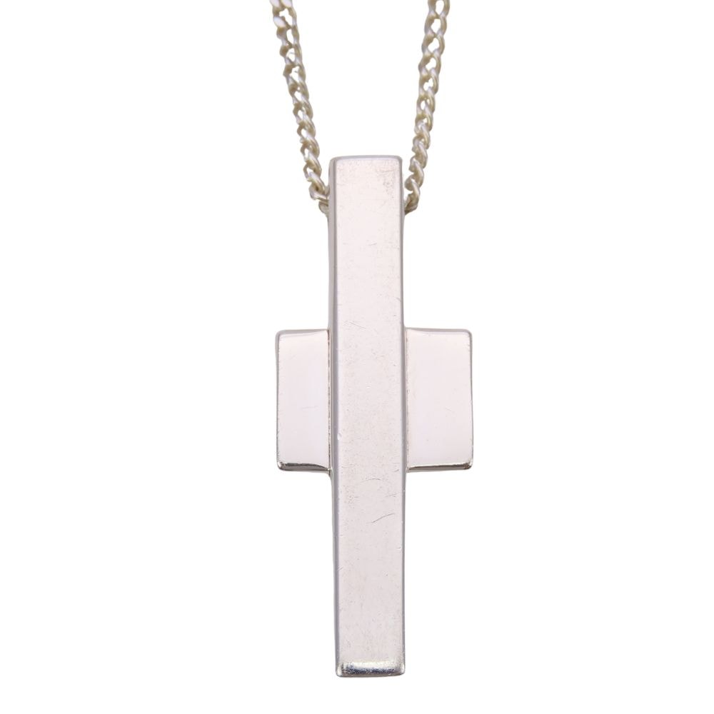 【中古】 グッチ ネックレス クロス シルバー925 約7.7g シルバー アクセサリー レディース 女性 GUCCI