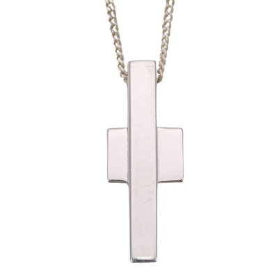 【中古】 グッチ ネックレス クロス シルバー925 約7.7g シルバー アクセサリー レディース 女性 GUCCI