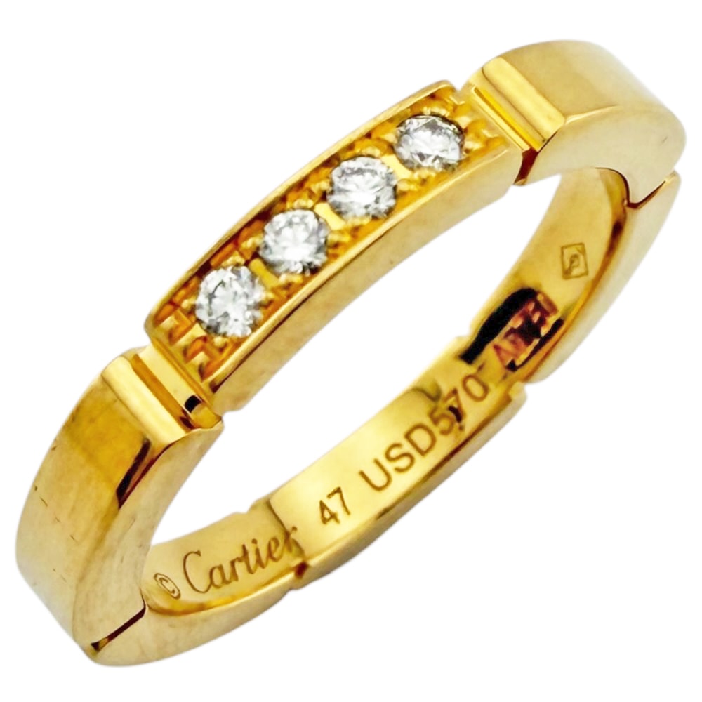 カルティエ マイヨン パンテール リング 指輪 7号 18金 K18イエローゴールド ダイヤモンド レディース CARTIER  中古