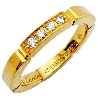 カルティエ マイヨン パンテール リング 指輪 7号 18金 K18イエローゴールド ダイヤモンド レディース CARTIER 中古