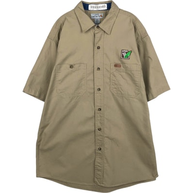 古着 カーハート Carhartt 半袖 ワークシャツ メンズL相当/eaa650597