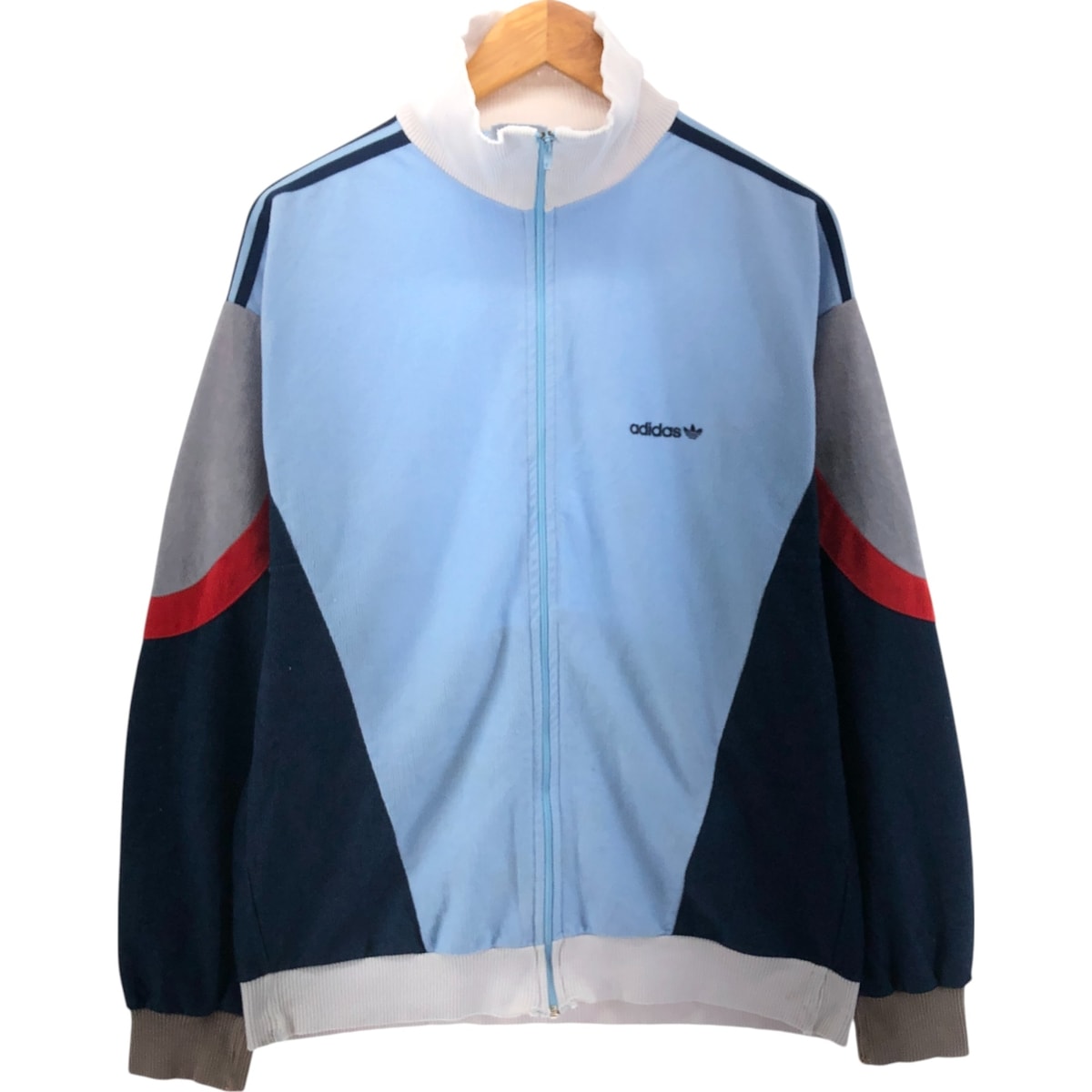 古着 70~80年代 アディダス adidas ジャージ パイル地 トラックジャケット フランス製 メンズL相当 ヴィンテージ/eaa564966