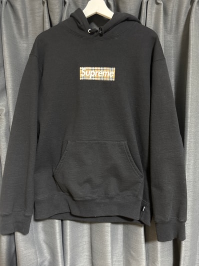 Supreme / Burberry Box Logo Hooded Sweatshirt "Black"
