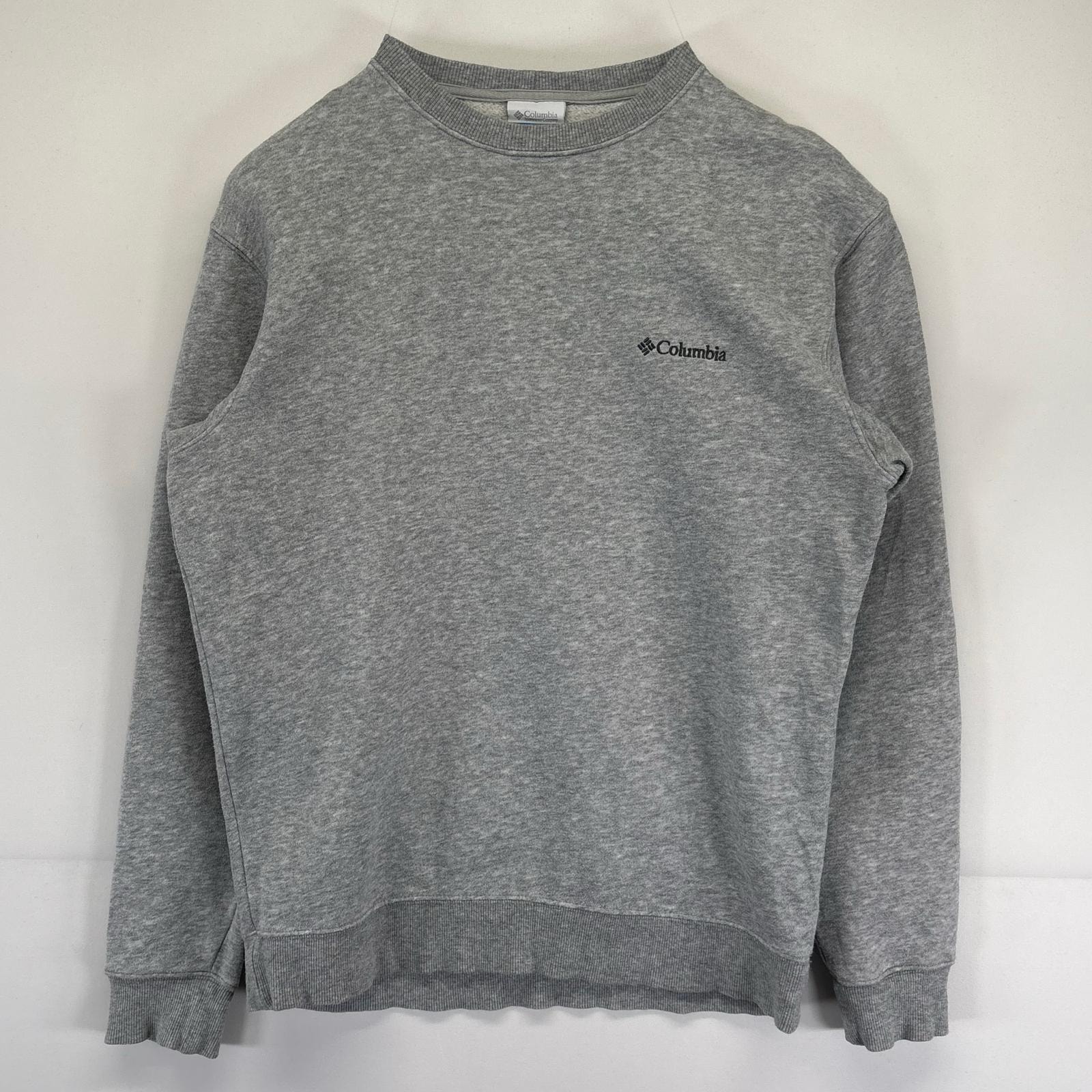 古着 コロンビア Columbia スウェット トレーナー クルーネック ワンポイントロゴ刺繍 アウトドア S グレー系 メンズ