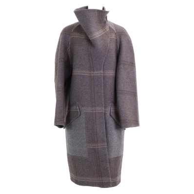 エルメス 【美品/国内正規】チェック カシミヤ100% スタンドカラー 20AW 07-7105 36