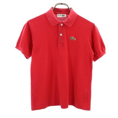 LACOSTE ラコステ 半袖 ポロシャツ 130 レッド 鹿の子