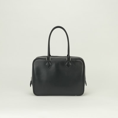 エルメス HERMES プリュム28 プリュム 28 バッグ トートバッグ ボックスカーフ ノワール Noir ブラック Black 黒 シルバー金具 ハンドバッグ