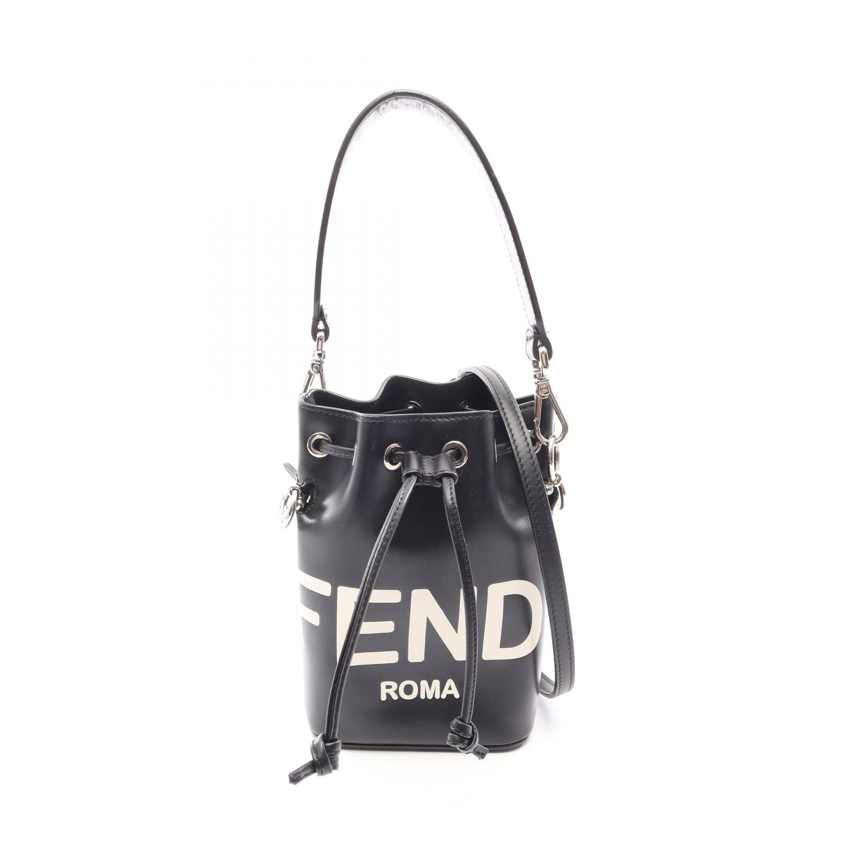 フェンディ FENDI ミニ モントレゾール 2WAY ハンドバッグ バッグ レザー レディース ブラック系 8BS010 【中古】