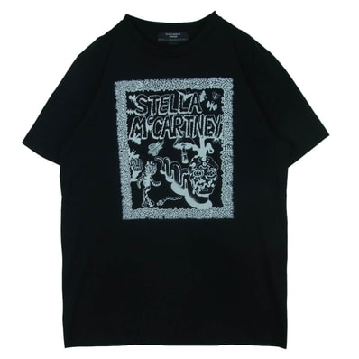 Stella McCartney ステラマッカートニー 23 OLD BOND ST. LONDON グラフィックプリント 半袖 Tシャツ ブラック系 M【美品】【中古】