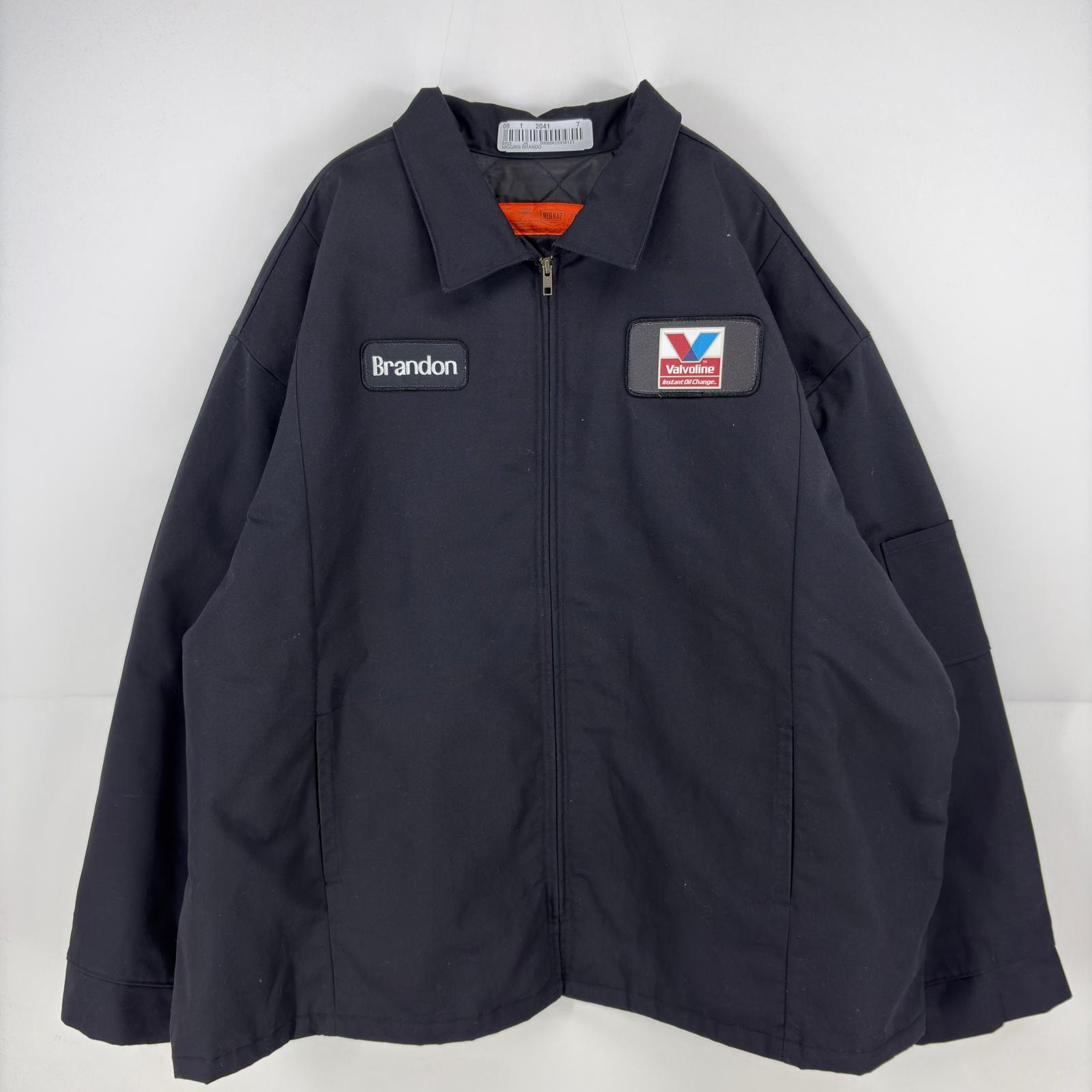 古着 レッドキャップ RED KAP ジャケット 中綿 フルジップ ワーク ワッペン 大きいサイズ 作業着 ワーク 3XL  ブラック メンズ